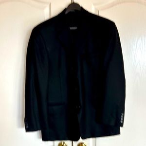 Andrew Fezza lambswool cashmere silk lined black classic sportcoat size 44R